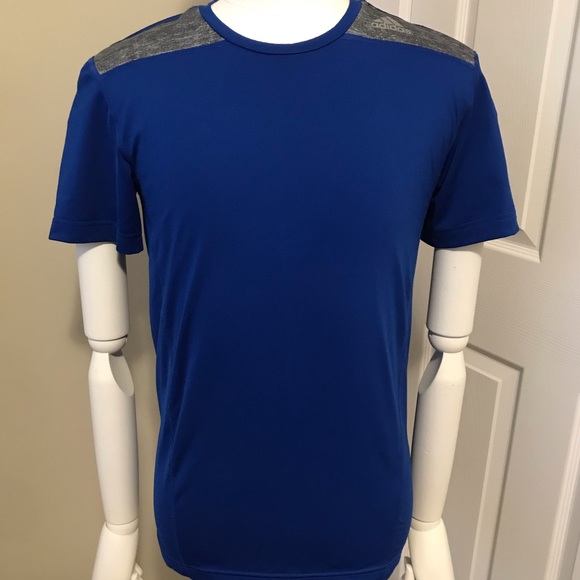 Adidas Climalite Techfit Athletic Gym Shirt Blue - Picture 1 of 5